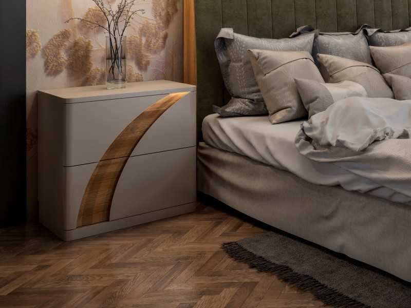 Lacquered bedside table with led light - HEBE