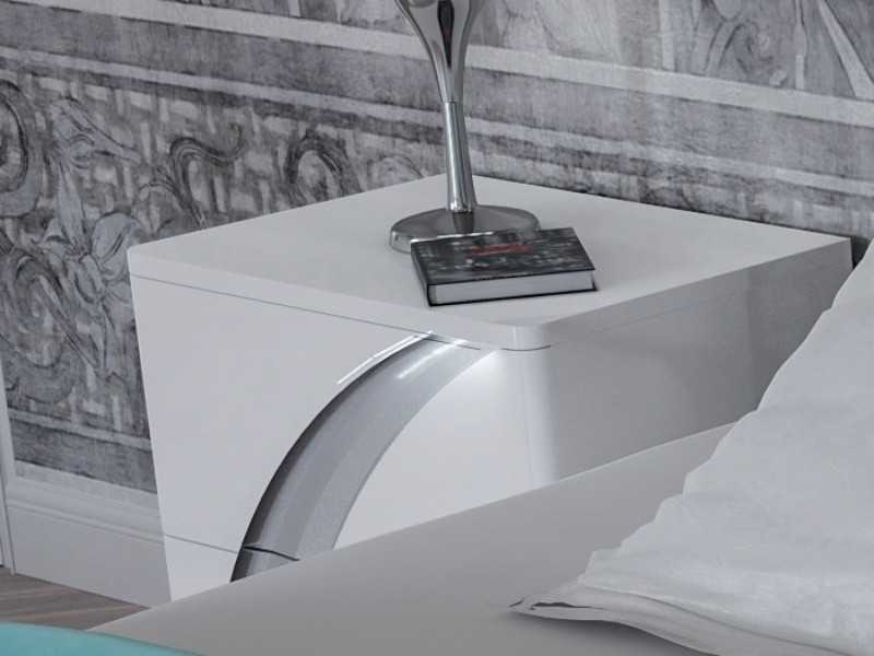Mesita de noche lacada con luz led - HEBE