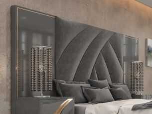 Tête de lit laquée XL avec plafond central tapissé - ARTEMISA
