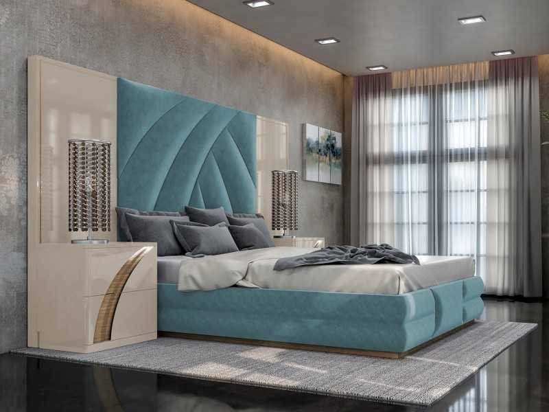 Tête de lit laquée XL avec plafond central tapissé - ARTEMISA