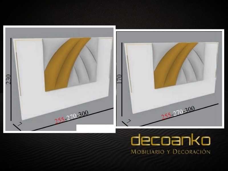 Tête de lit laquée XL avec plafond central tapissé - ARTEMISA