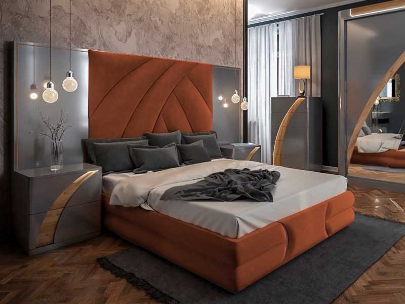 Cama completa XL lacada y tapizada - ARTEMISA