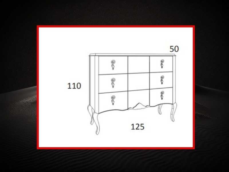 Lacquered chest of 3 drawers - ROYAL