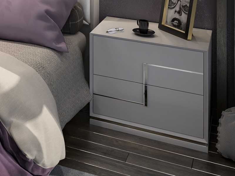 Lacquered 2-drawer bedside table - NIMES