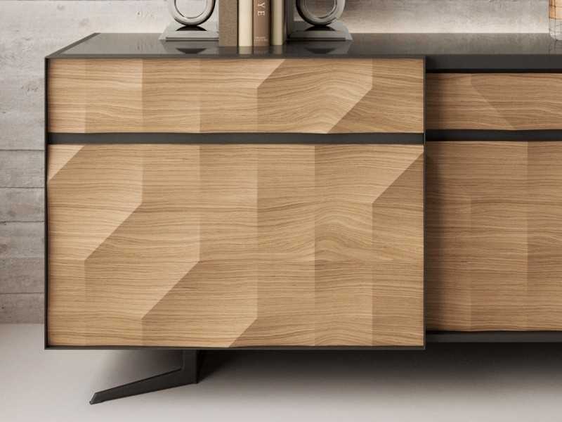Sideboard in oak and lacquered steel - GRASSE