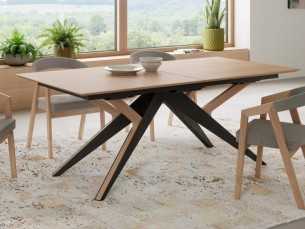 Extendable dining table in oak wood and steel - GRASSE EXTENSIBLE