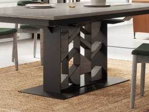 Extendable dining table in oak and steel - DINAN 2