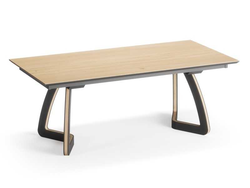 Extendable dining table in oak and steel - ORLEANS