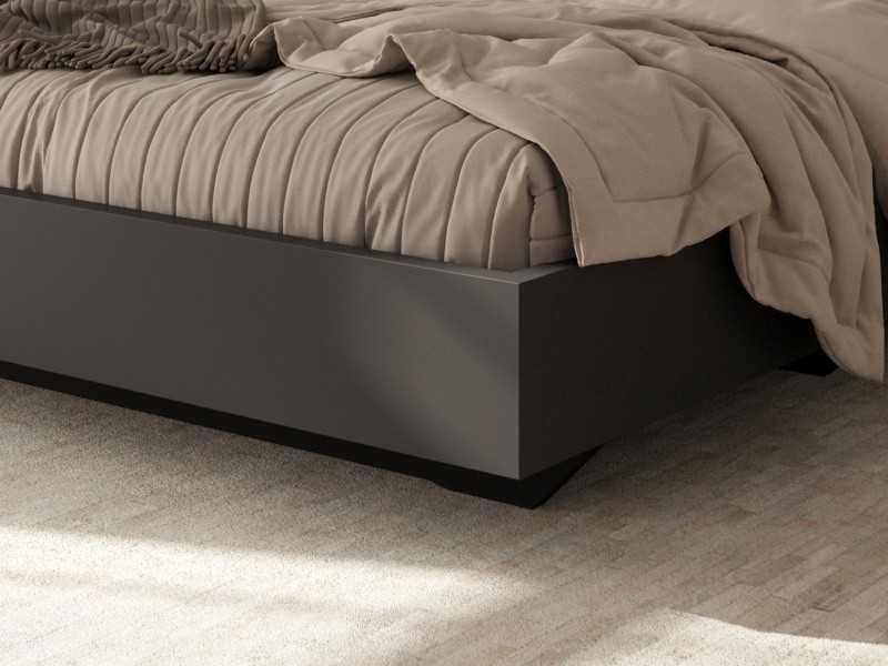 Complete oak bed with LED light and lacquered bed base - GRASSE
