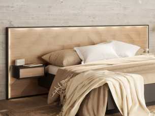 XL complete bed in oak with bed base, side tables and LED light - GRASSE XL 2
