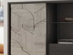 Vitrine en chêne et piètement en acier - DINAN 2