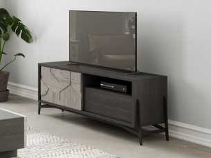 Mesa TV en roble con puerta, cajón y hueco - DINAN