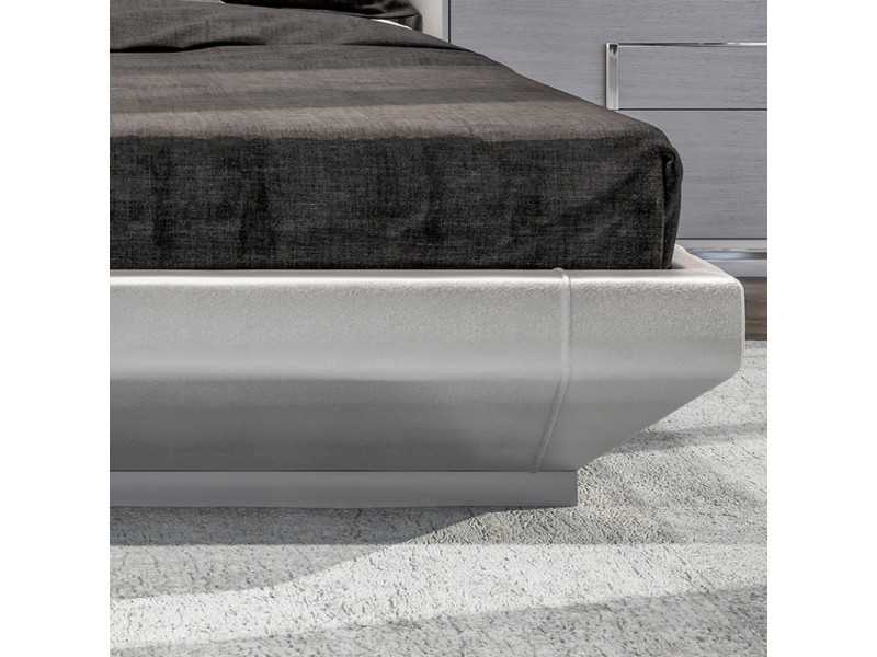 Lit XL rembourré avec éclairage LED et sommier - PUZZLE