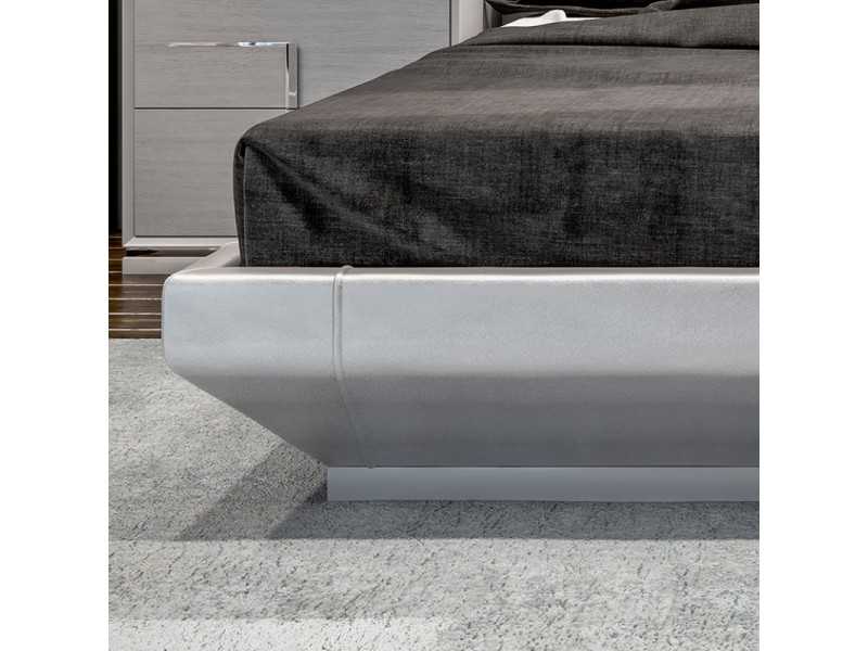 Lit XL rembourré avec éclairage LED et sommier - PUZZLE