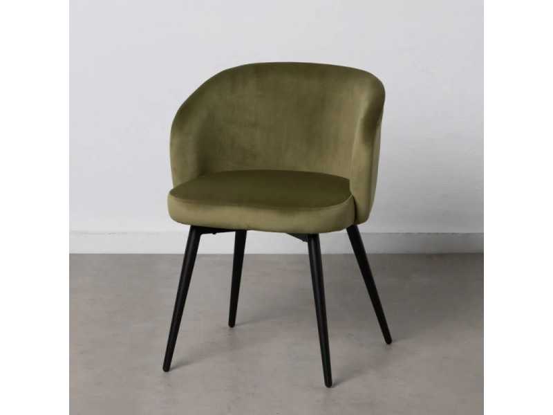 Designer chair upholstered in velvet with metal legs - ANA