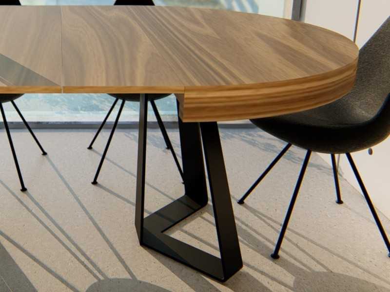 Mesa redonda extensible con bases en acero lacado - NAXOS
