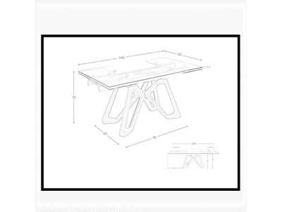 Mesa de comedor extensible con tapa de cristal templado - ANDREA
