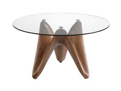 Mesa redonda con tapa de cristal templado - HIDRA