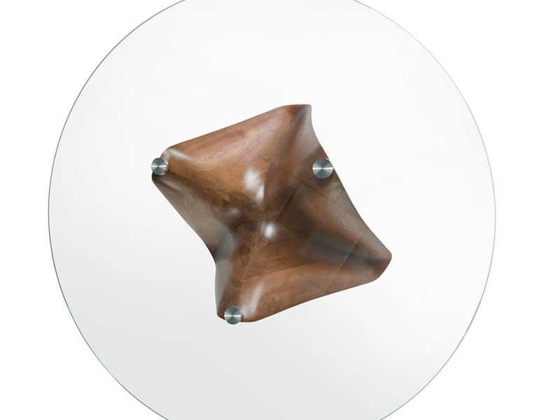 Round table with tempered glass top - HIDRA