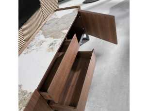 Walnut TV cabinet with ceramic top - SYMI 2