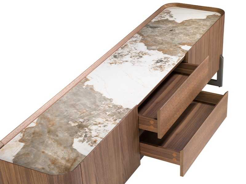 Mueble TV de nogal con tapa cerámico - SYMI