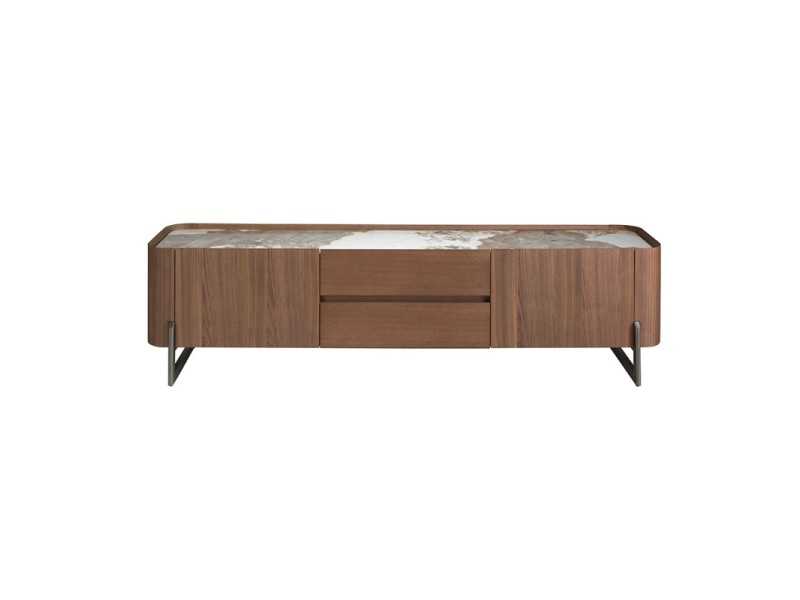 Walnut TV cabinet with ceramic top - SYMI