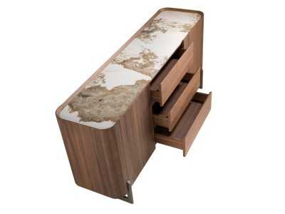 Walnut sideboard with ceramic top - SYMI