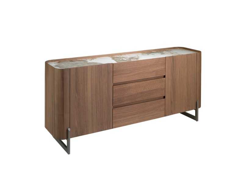 Walnut sideboard with ceramic top - SYMI