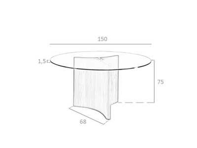 Table à manger ronde avec plateau en verre - LEROS Table à manger ronde avec plateau en verre - LEROS