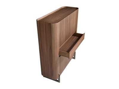 High sideboard / blind walnut display case with stainless steel legs - SYMI