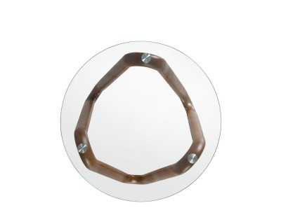 Round coffee table with tempered glass top - PATMOS Round coffee table with tempered glass top - PATMOS