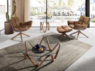 Round coffee table with tempered glass top - PATMOS 2