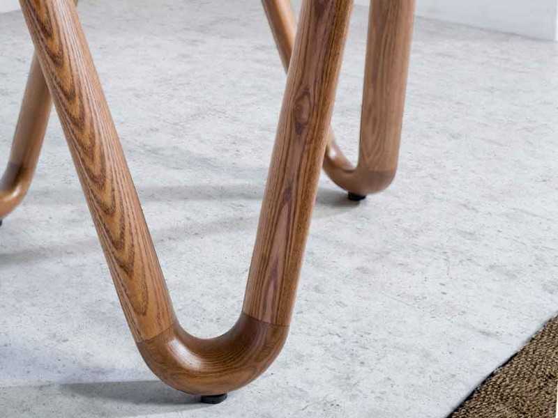 Round coffee table with tempered glass top - PATMOS
