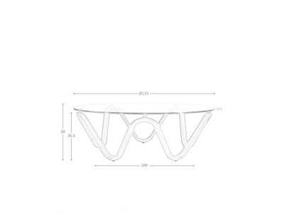 Round coffee table with tempered glass top - PATMOS Round coffee table with tempered glass top - PATMOS