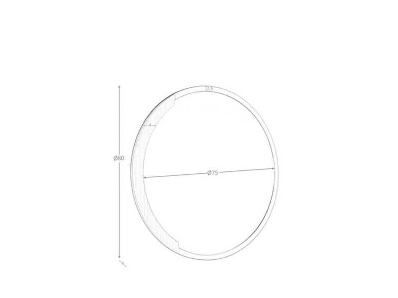 Round steel mirror with walnut detail - SYMI