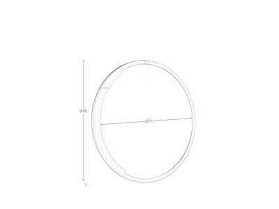 Miroir rond en acier avec détail en noyer - SYMI