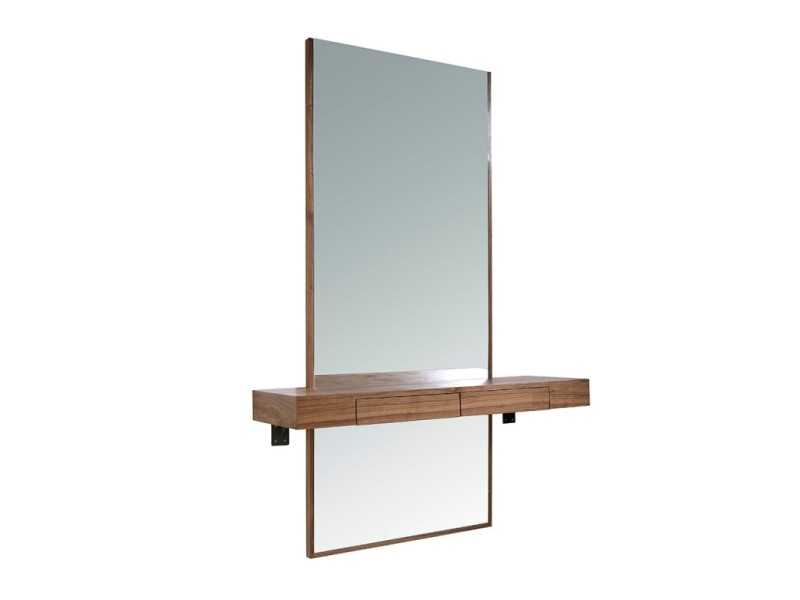 Console with mirror in walnut - CRISTEL