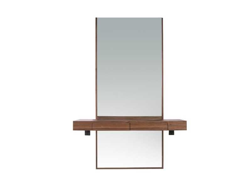 Console with mirror in walnut - CRISTEL
