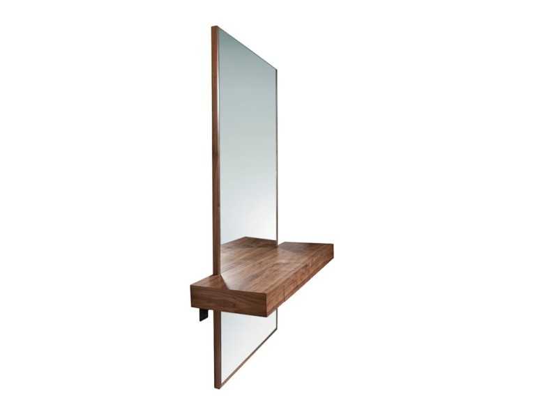 Console with mirror in walnut - CRISTEL