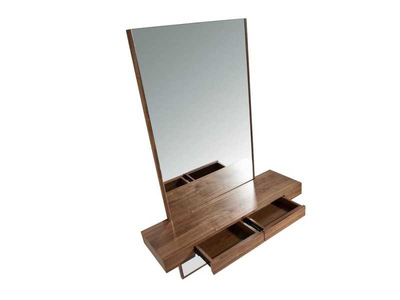 Console with mirror in walnut - CRISTEL