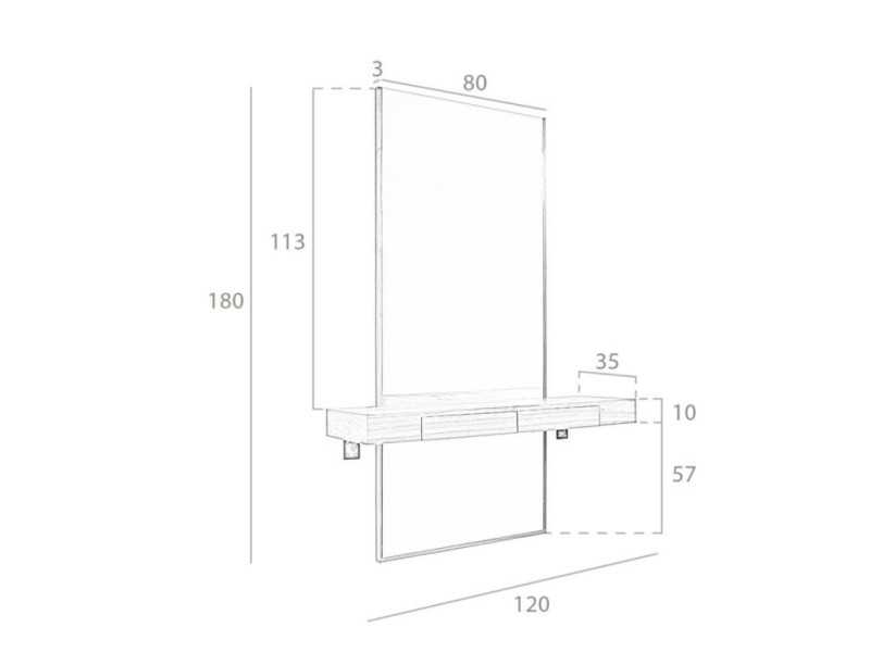 Console avec miroir en noyer - CRISTEL