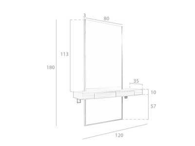 Console avec miroir en noyer - CRISTEL