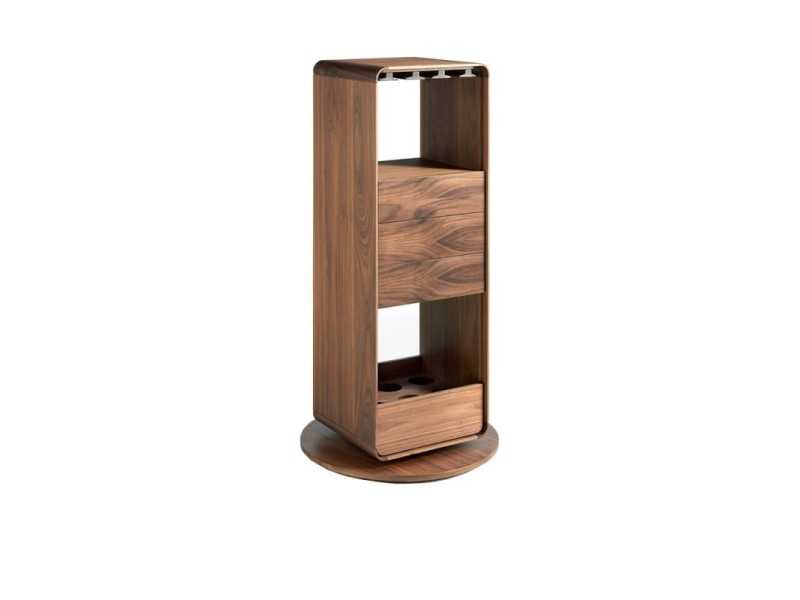 Meuble bar pivotant en noyer - BRANDY
