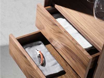 Meuble bar pivotant en noyer - BRANDY