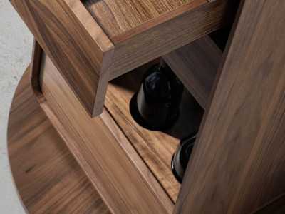 Meuble bar pivotant en noyer - BRANDY