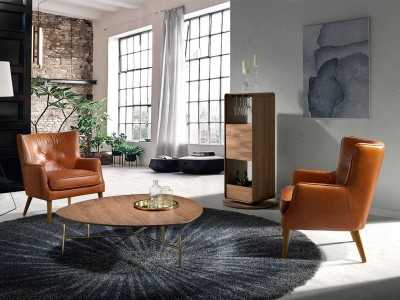 Meuble bar pivotant en noyer - BRANDY