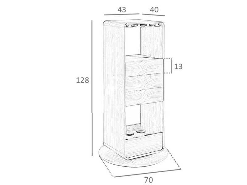 Meuble bar pivotant en noyer - BRANDY