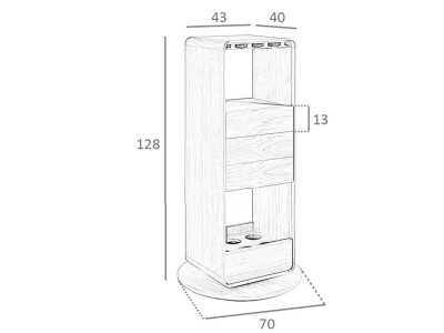 Meuble bar pivotant en noyer - BRANDY