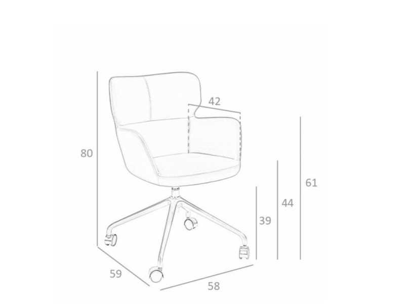 Chaise de bureau pivotante tapissé de cuir synthétique - CLAUS