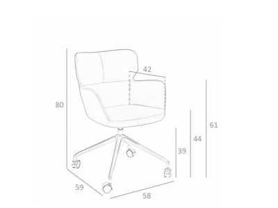 Chaise de bureau pivotante tapissé de cuir synthétique - CLAUS